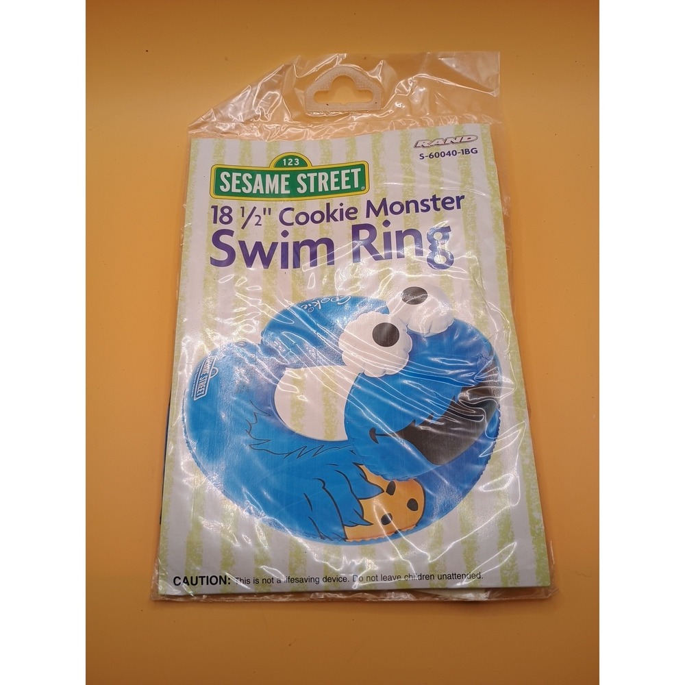 Vintage 18.5 Inch Sesame Street Cookie Monster Swim Ring By Rand